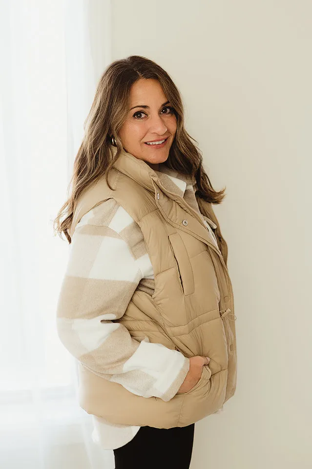Toggle Waist Puffer Vest